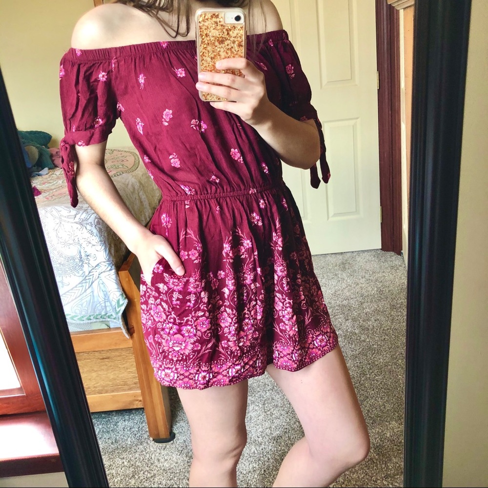 Off the Shoulder Romper with Pockets